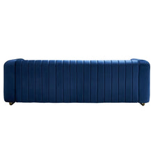 Load image into Gallery viewer, Modern Blue Velvet Sofa
