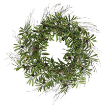 Load image into Gallery viewer, 24&quot; Artificial Green Olive Leaf Wreath
