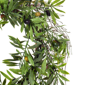 24" Artificial Green Olive Leaf Wreath