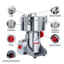 Load image into Gallery viewer, 2500g Electric Grain Mill Grinder Spice Commercial Superfine Powder Grinding Pulverizer
