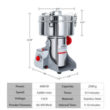 Load image into Gallery viewer, 2500g Electric Grain Mill Grinder Spice Commercial Superfine Powder Grinding Pulverizer
