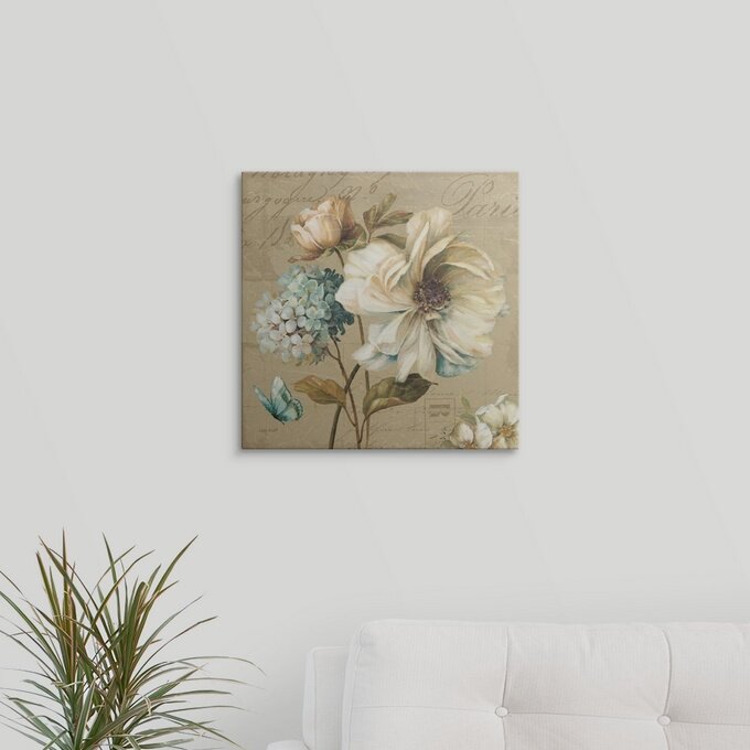 'Marche De Fleurs Blue II' - Graphic Art Print