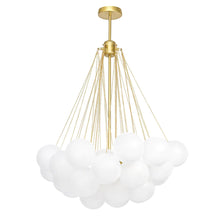 Load image into Gallery viewer, 3-light Glass Globe Bubble Chandelier - 37 Bubbles - Brass

