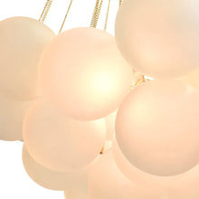 Load image into Gallery viewer, 3-light Glass Globe Bubble Chandelier - 37 Bubbles - Brass

