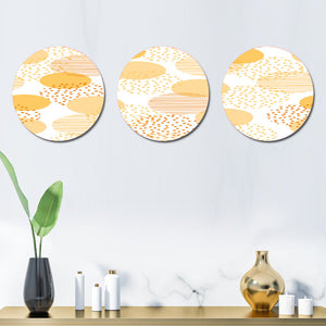 3 Piece Circular Abstract Retro Geometric IX Wall Décor Set
