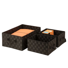 Load image into Gallery viewer, Espresso 3 Piece Fabric Basket Set
