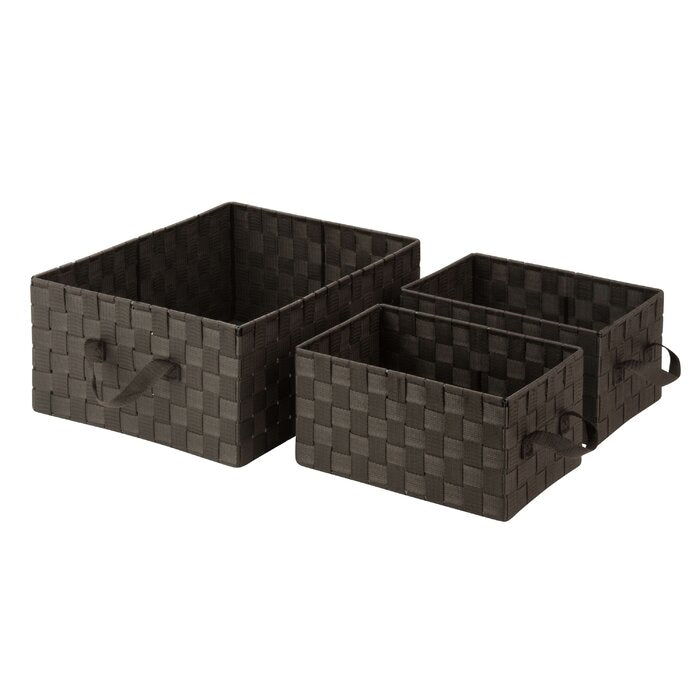 Espresso 3 Piece Fabric Basket Set