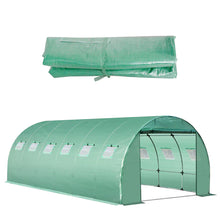 Load image into Gallery viewer, Replacement Greenhouse Cover Tarp with 12 Windows for Ventilation and Zipper Door, Green (Cover Only)
