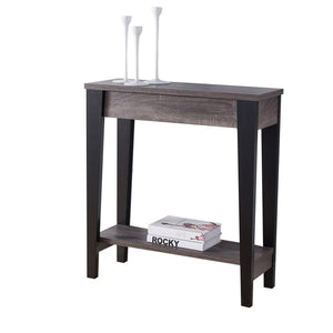 Console Table with Single Drawer, Black & Distressed Grey Color, Side Table