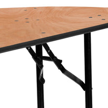Load image into Gallery viewer, Half-Round Wood Folding Banquet Table w/ Powder Coated Wishbone Legs
