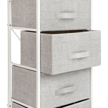 Load image into Gallery viewer, 4 Drawer Vertical Storage Dresser with Wood Top &amp; Fabric Pull Drawers
