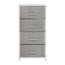 Load image into Gallery viewer, 4 Drawer Vertical Storage Dresser with Wood Top &amp; Fabric Pull Drawers
