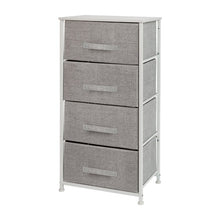 Load image into Gallery viewer, 4 Drawer Vertical Storage Dresser with Wood Top &amp; Fabric Pull Drawers
