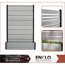 Load image into Gallery viewer, Ash Florence Freestanding Woodtek Vinyl Privacy Screen with Planter Box (1 Screen)
