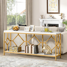 Load image into Gallery viewer, White/Gold Console Table
