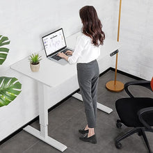 Load image into Gallery viewer, Standing Desk Electric Adjustable Height with Charging Station, USB Outlets, Stand up Desk with Ergonomic Workstation, 4 Preset Heights Easy to Set(White)
