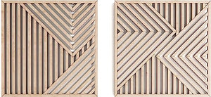 Set of 2 Art Set- Abstract Wooden Wall Art Modern Wood Wall Panels