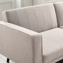 Load image into Gallery viewer, Linen Tufted Back Convertible Sofa
