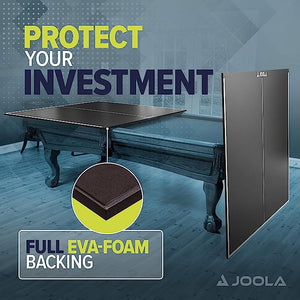Regulation Table Tennis Conversion Top with Foam Backing and Net Set - Full MDF Ping Pong Table Top for Pool Table - Quick and Easy Assembly - Foam Backing to Protect Billiard Table, Full Foam Backing