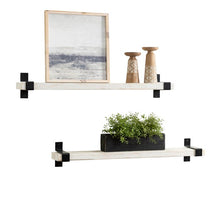 Load image into Gallery viewer, Abasi 2 Piece Pine Solid Wood Bracket Wall Shelf
