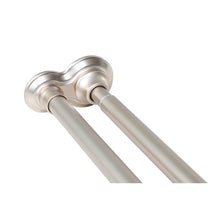 Load image into Gallery viewer, Brushed Nickel Adjustable Straight Tension Shower Curtain Rod &amp; Hook Set
