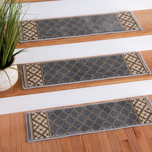 Load image into Gallery viewer, SET OF 14 Alethia Blue/Cream Stair Treads
