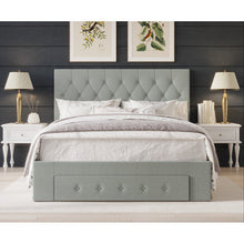 Load image into Gallery viewer, Full Gray Allegretto Upholstered Storage Bed
