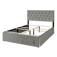 Load image into Gallery viewer, Full Gray Allegretto Upholstered Storage Bed
