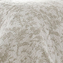 Load image into Gallery viewer, King Quilt + 2 Shams Off-White/Beige Amberley Floral 100% Cotton Reversible Quilt Set
