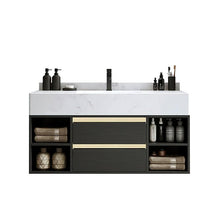 Load image into Gallery viewer, Wall Mounted Single Bathroom Vanity with Stone Vanity Top (Vanity Base ONLY)
