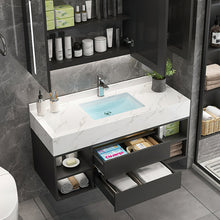 Load image into Gallery viewer, Wall Mounted Single Bathroom Vanity with Stone Vanity Top (Vanity Base ONLY)
