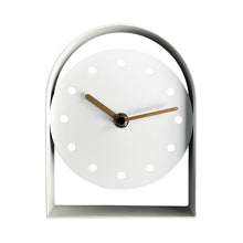 Load image into Gallery viewer, White Analog Metal Quartz Tabletop Clock

