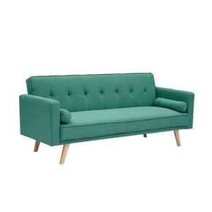 Angus Twin 71.6'' Wide Linen Tufted Back Convertible Sofa