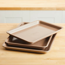 Load image into Gallery viewer, Bronze Anolon Non-Stick 3 Piece Bakeware Cookie Pan Set
