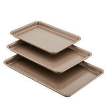 Load image into Gallery viewer, Bronze Anolon Non-Stick 3 Piece Bakeware Cookie Pan Set
