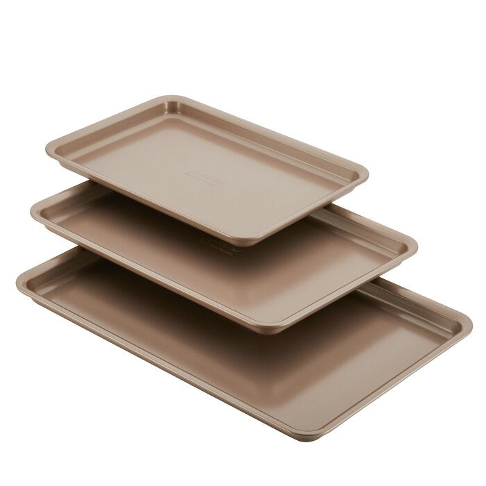 Bronze Anolon Non-Stick 3 Piece Bakeware Cookie Pan Set