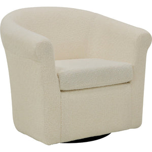 Anstett Upholstered Swivel Barrel Chair, Beige