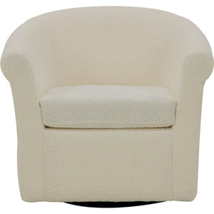 Anstett Upholstered Swivel Barrel Chair, Beige