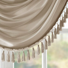 Load image into Gallery viewer, Champagne Apamea Faux Silk Waterfall Embellished Window Valance

