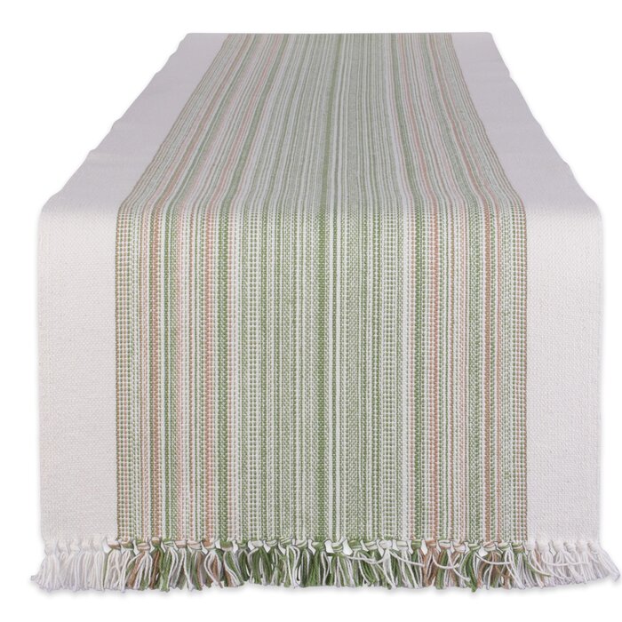 Thyme Archambault Rectangle Striped Cotton Table Runner