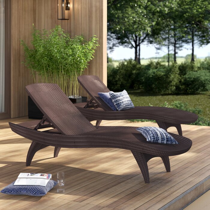 Artem Outdoor Chaise Lounge (Set of 2)