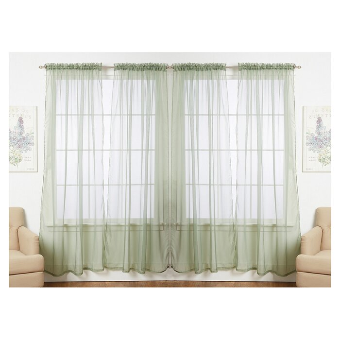 Artian Polyester Sheer Curtain (Set of 4)