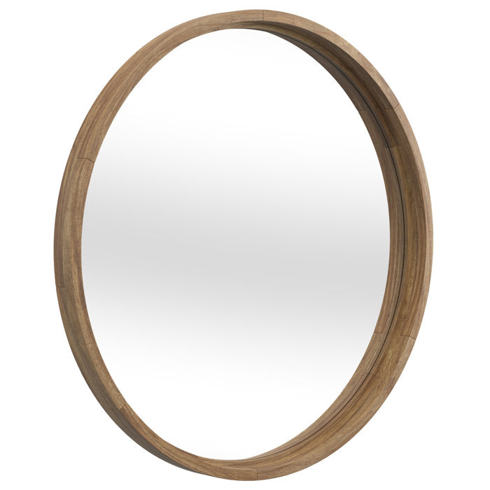 Aru Round Wood Wall Mirror