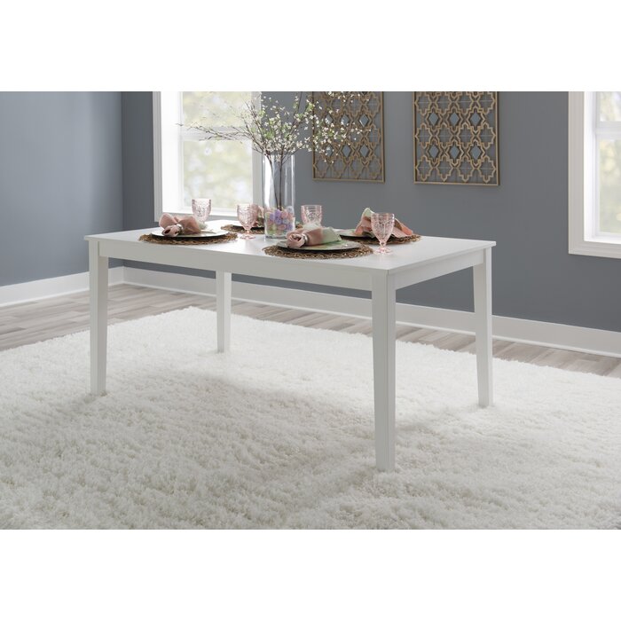 Asherton Acacia Solid Wood White Dining Table
