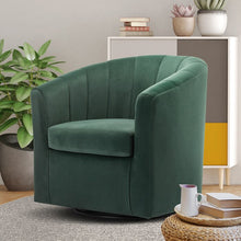 Load image into Gallery viewer, Barrentine Upholstered Swivel Barrel Chair
