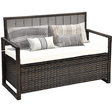 Load image into Gallery viewer, Barton 60 Gallon Water Resistant Wicker Storage Bench In Dark Brown

