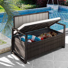 Load image into Gallery viewer, Barton 60 Gallon Water Resistant Wicker Storage Bench In Dark Brown
