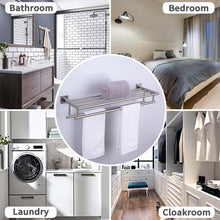 Load image into Gallery viewer, Brushed Nickel Bathroom Wall Mounted Towel Rack
