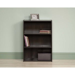 Cinnamon Cherry Faux Wood 3-shelf Standard Bookcase with Adjustable Shelves