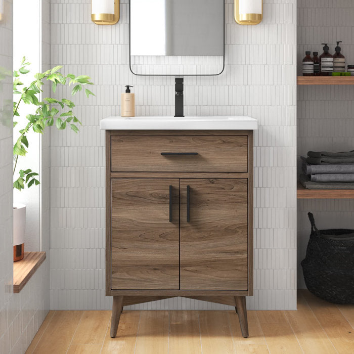 Binford Free Standing Single Bathroom Vanity with Ceramic Top